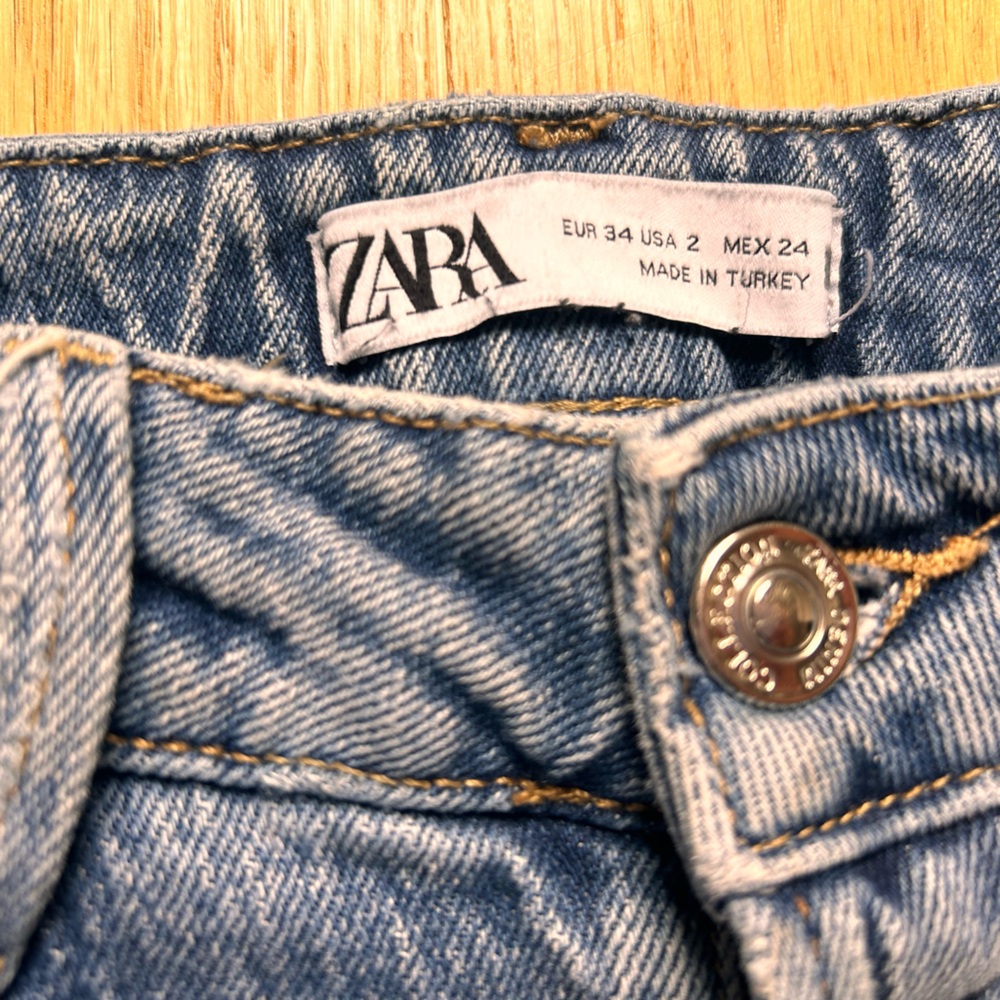 ZARA STRAIGHT LEG HIGH RISE JEANS USA 2 - Picture 4 of 5
